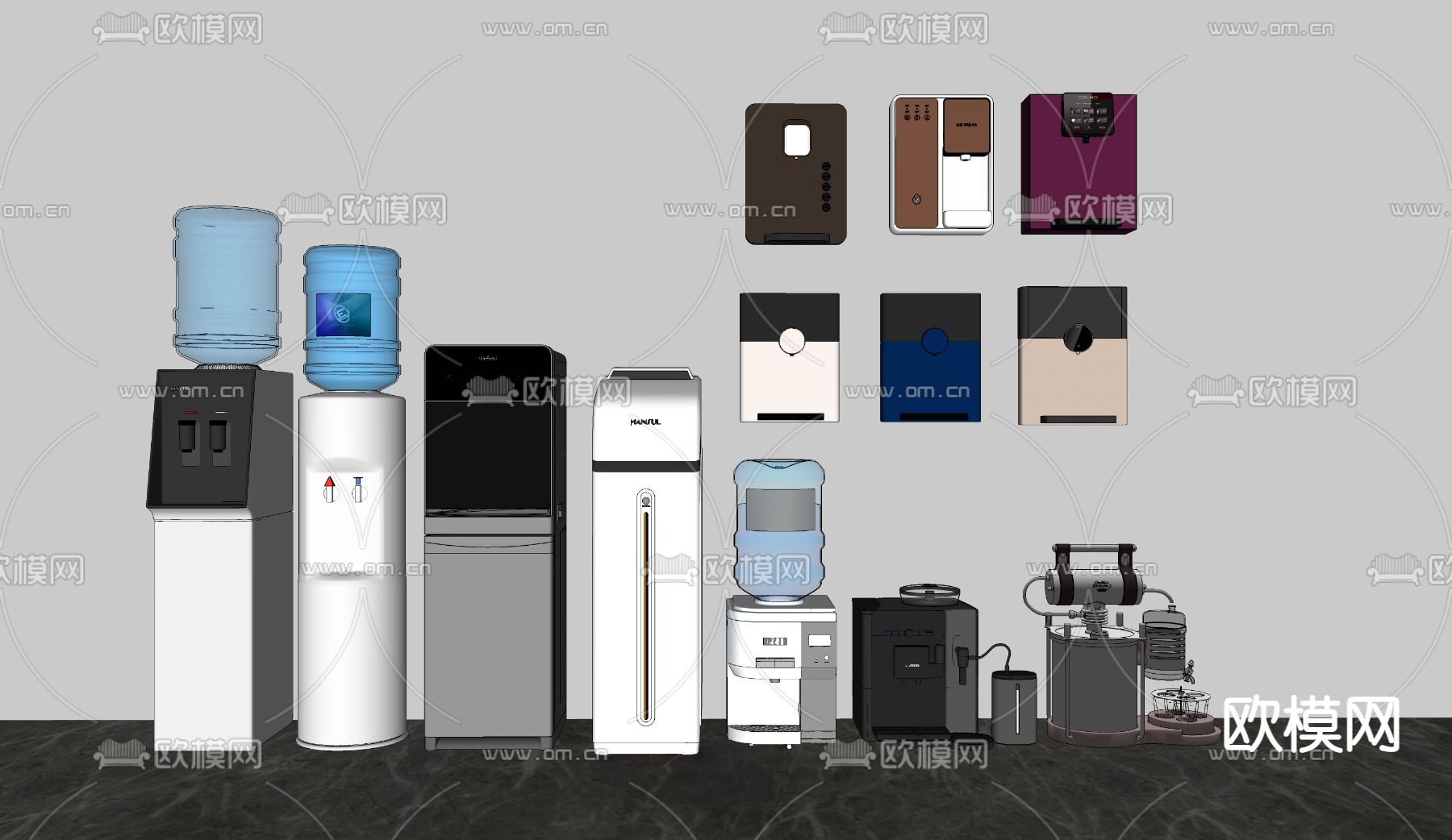 现代饮水机直饮机su模型下载（渲染图2）