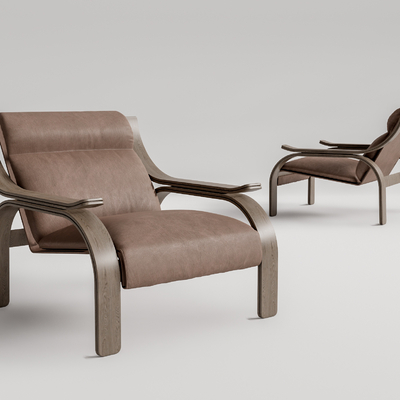 现代皮革休闲椅su模型