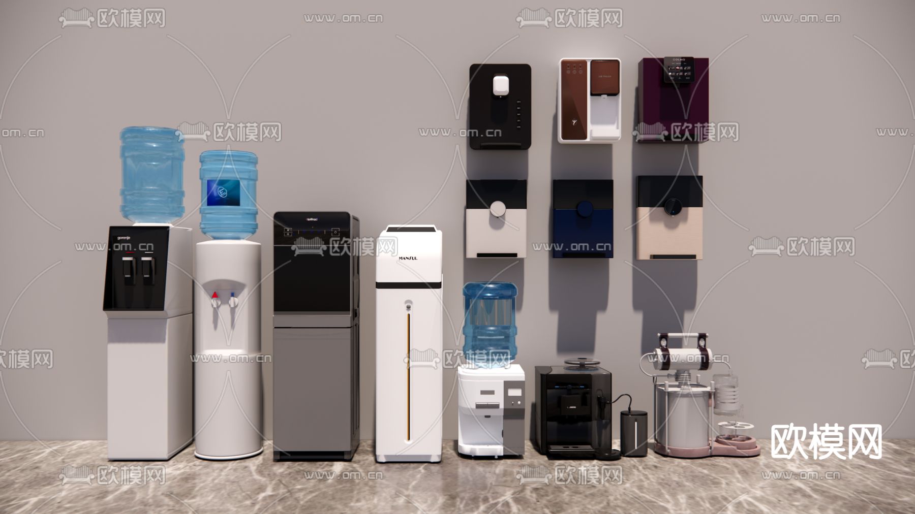 现代饮水机直饮机su模型下载（渲染图1）