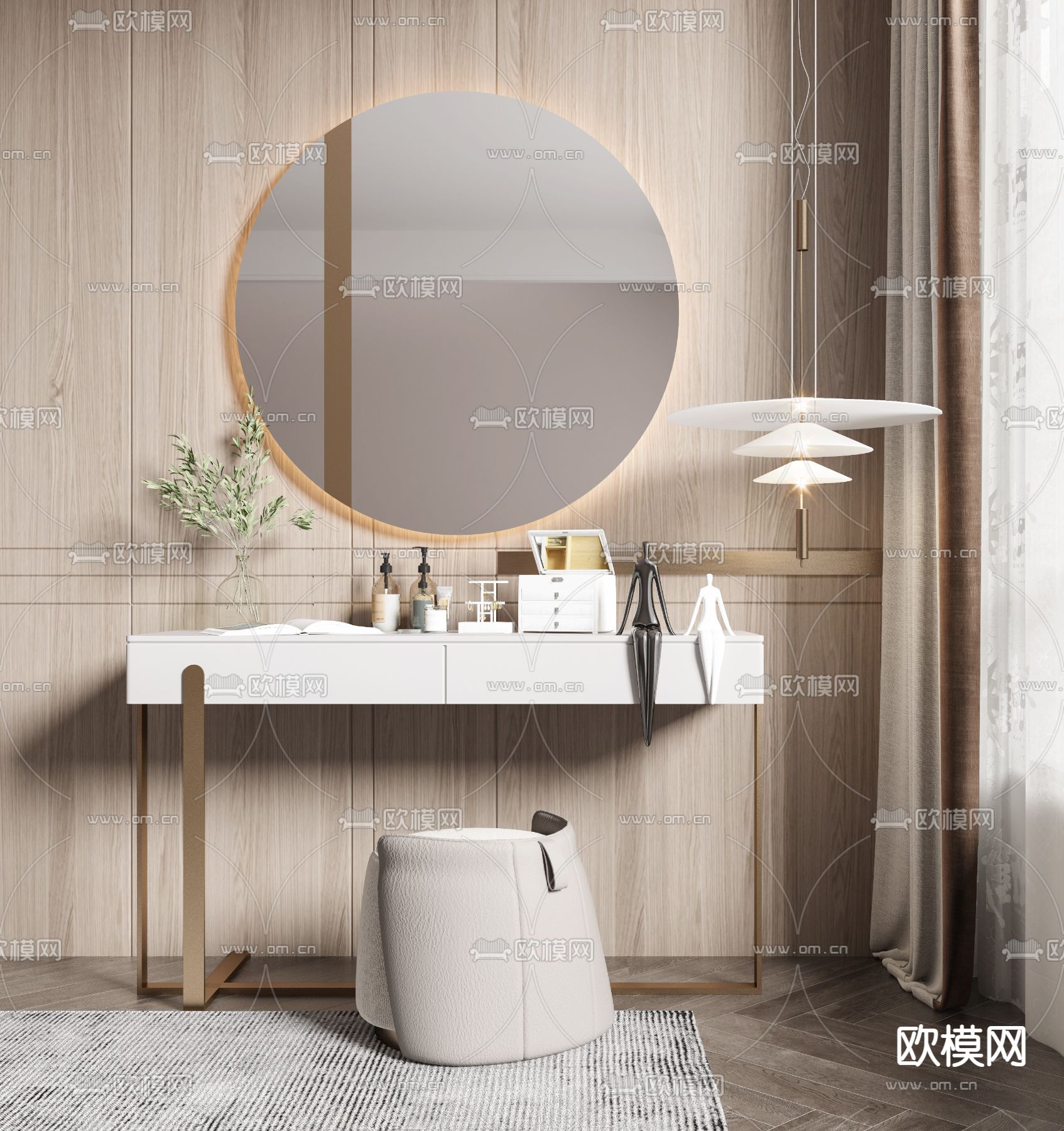 现代梳妆台3d模型