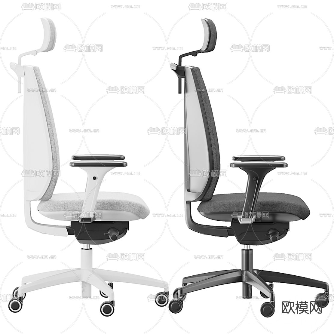 现代布艺办公椅3d模型