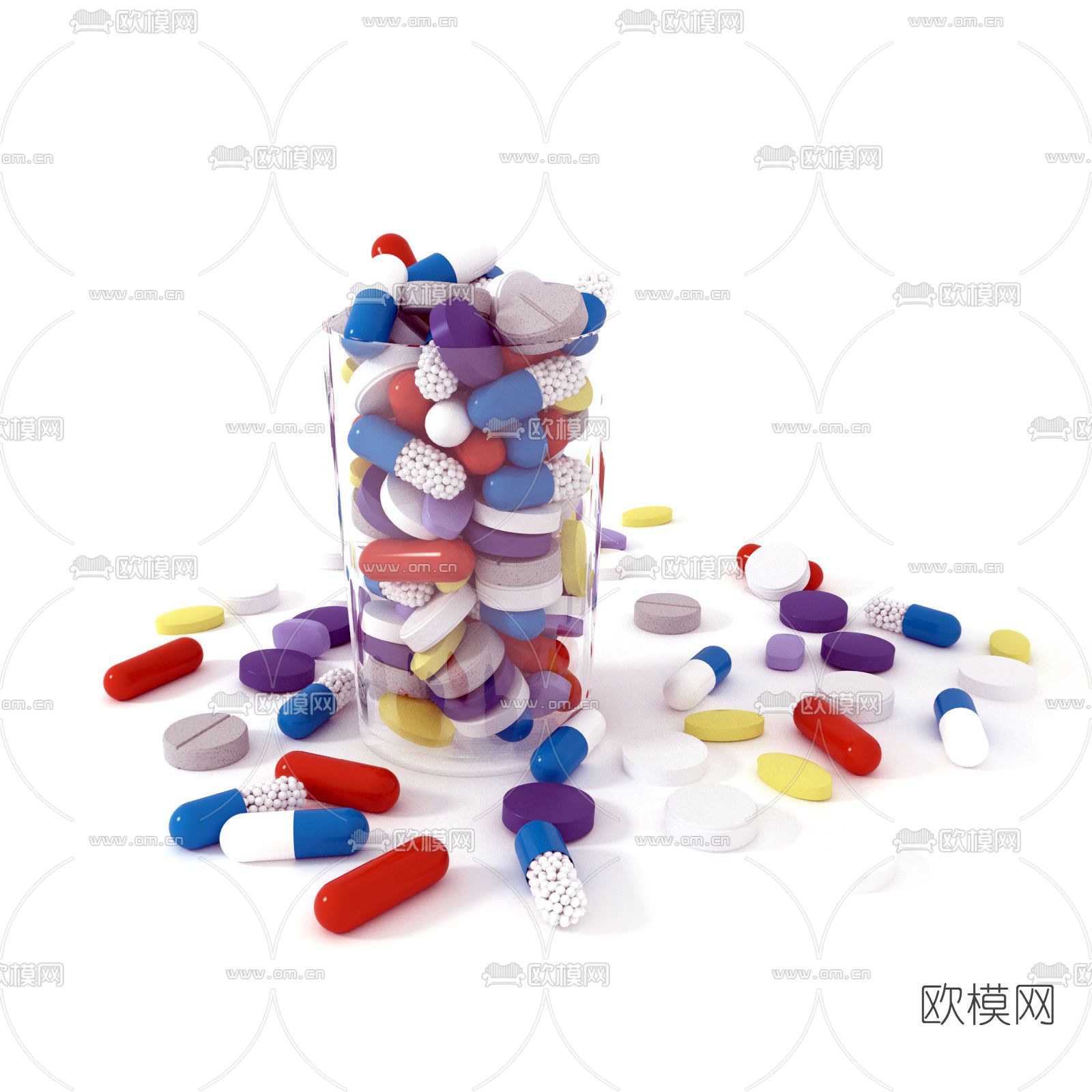 现代药物胶囊免费3d模型下载
