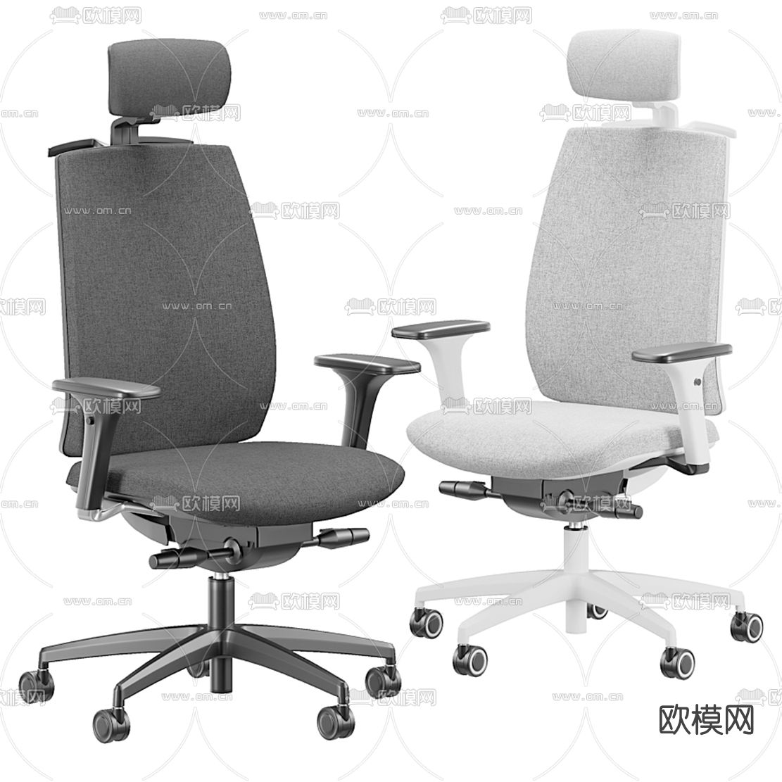 现代布艺办公椅3d模型