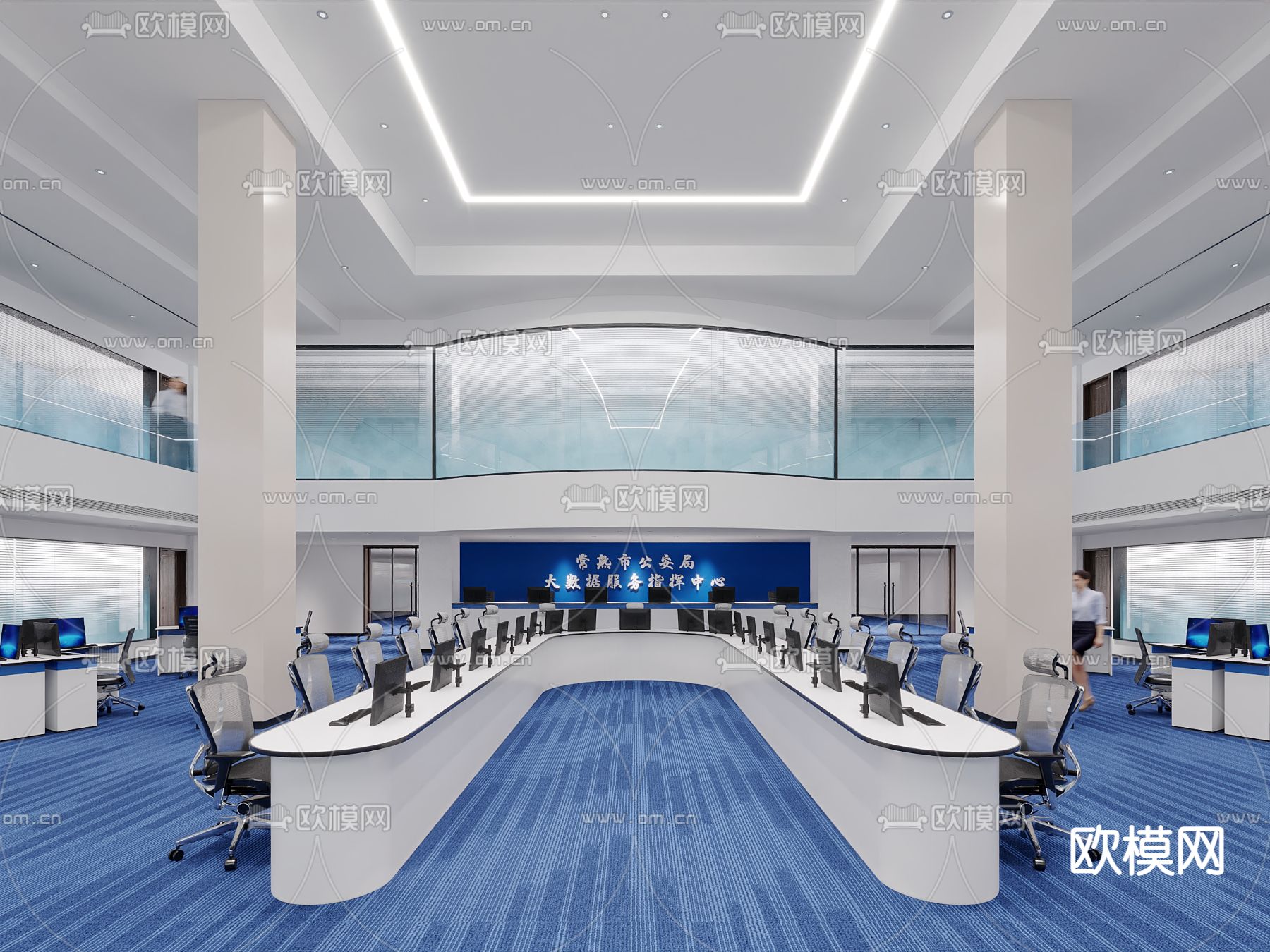 现代大数据服务指挥中心3d模型下载（渲染图2）