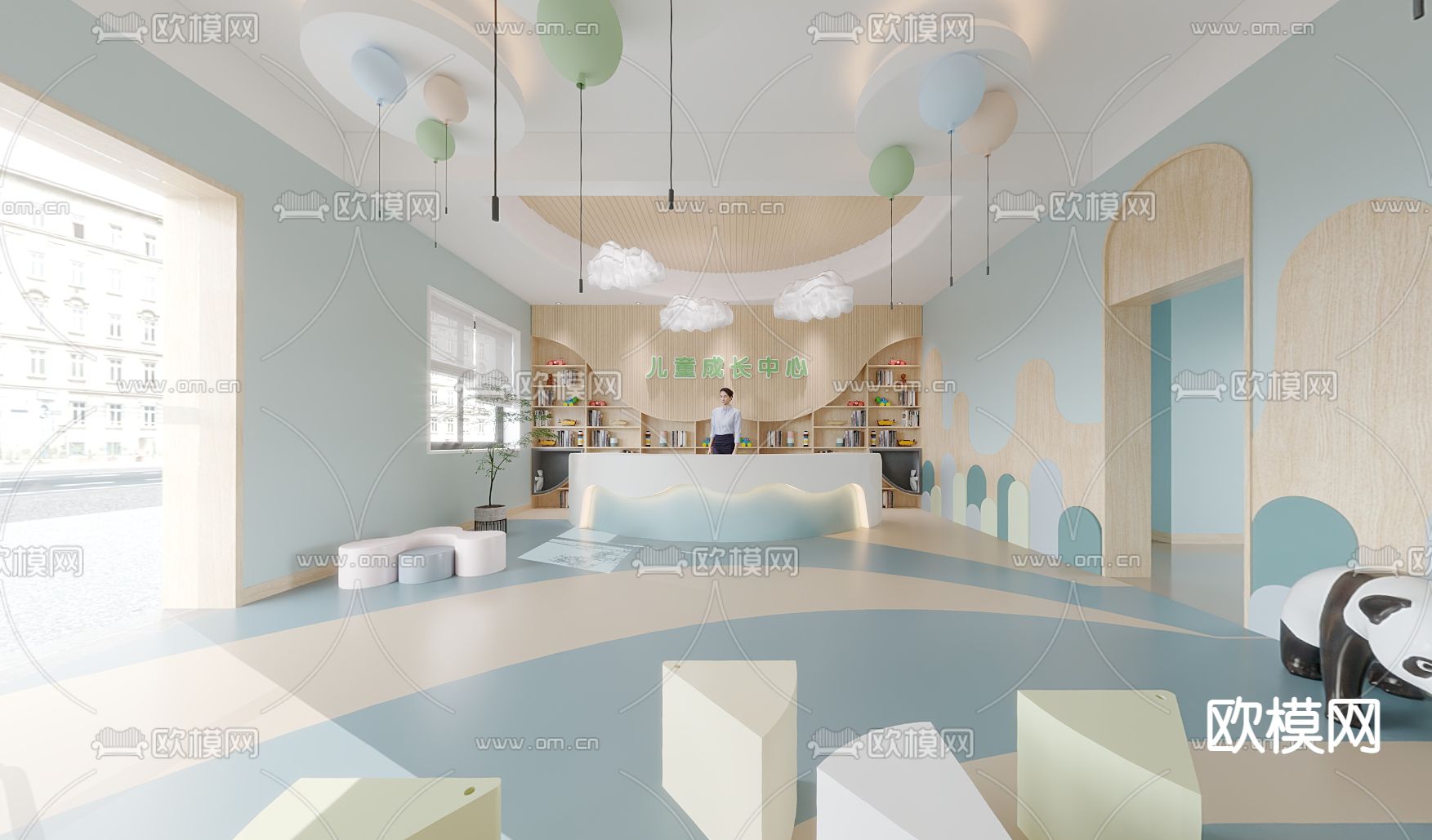 现代幼儿园大厅cr全景3d模型