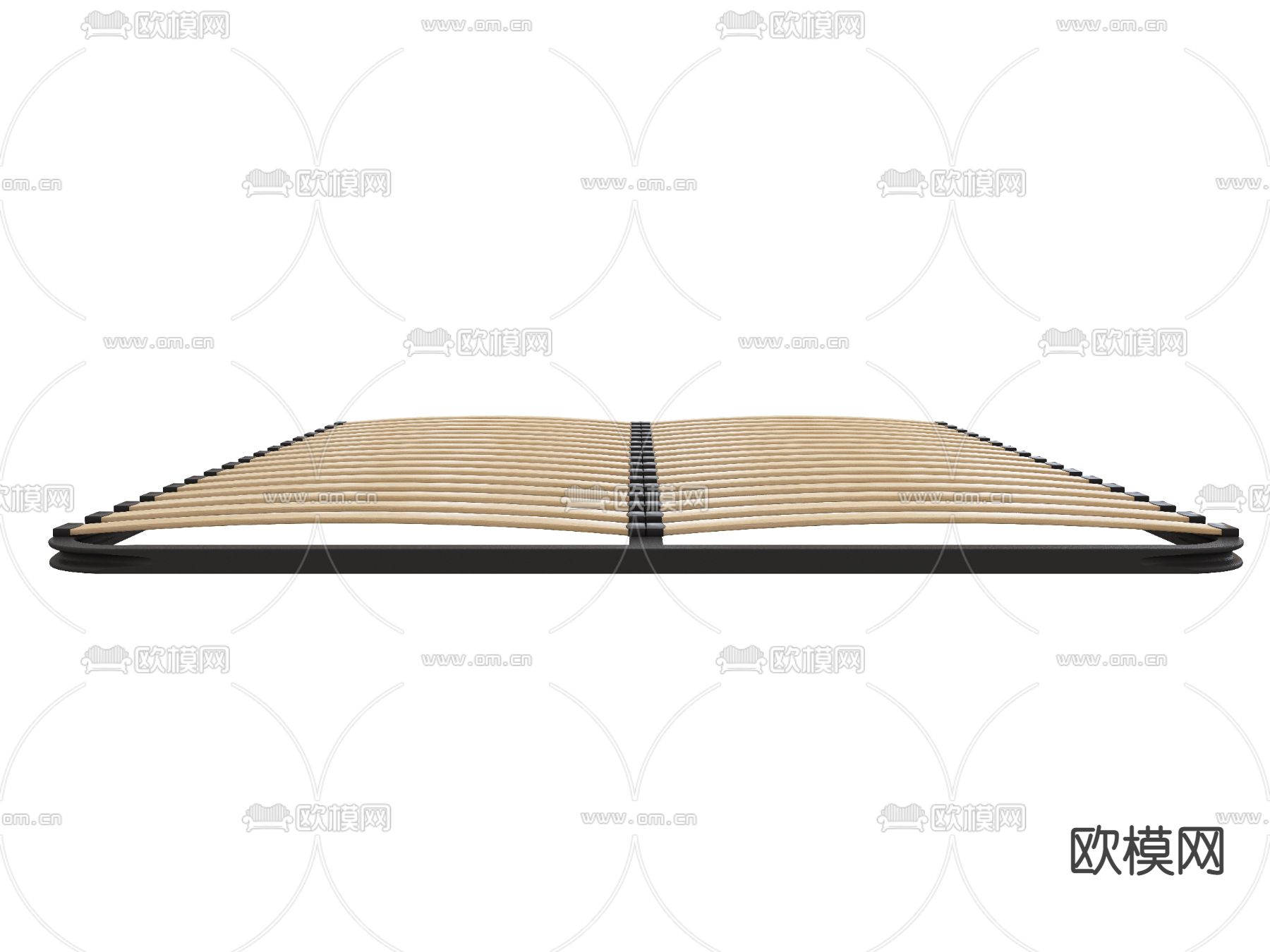 现代双人床排骨架床架3d模型下载（渲染图3）