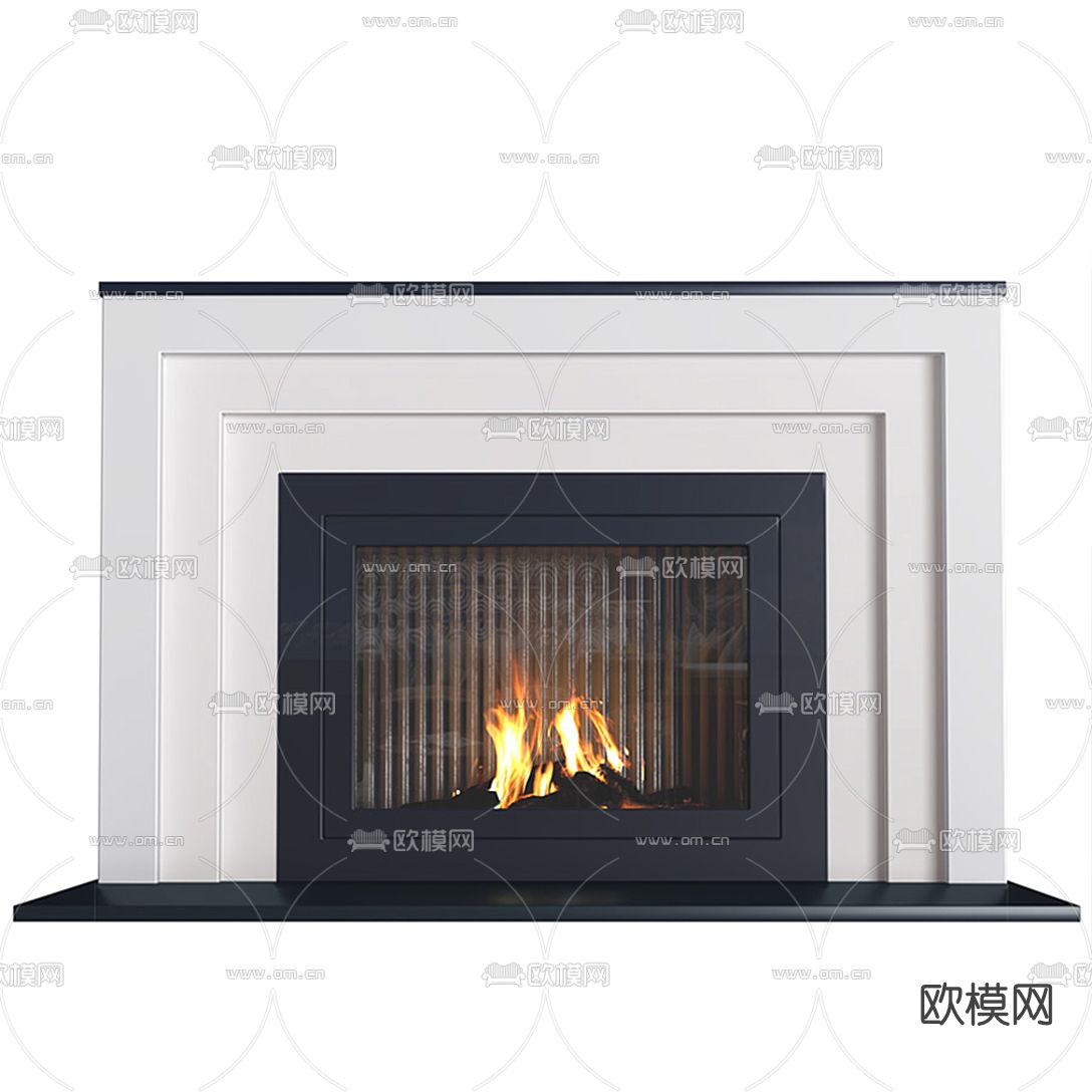 现代壁炉3d模型