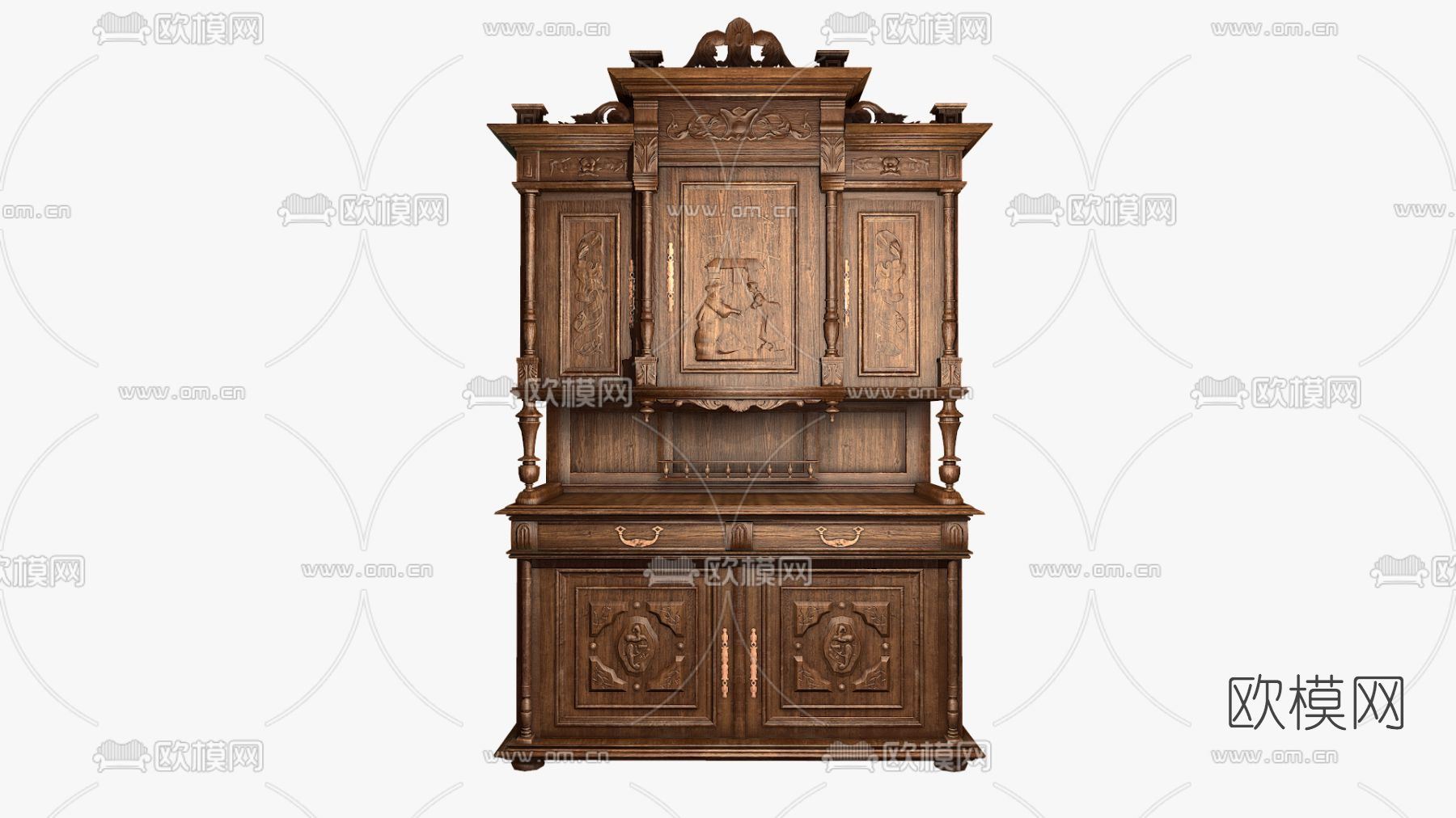 欧式轻奢装饰柜免费3d模型下载