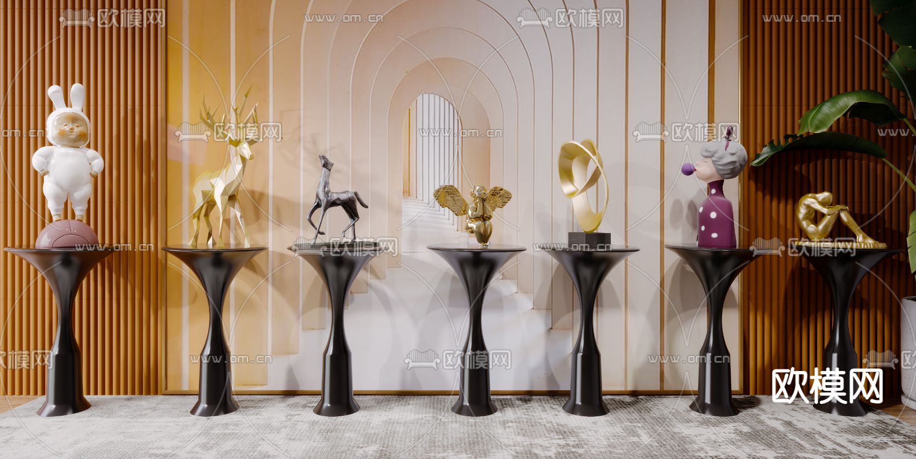 现代轻奢雕塑3d模型下载（渲染图6）