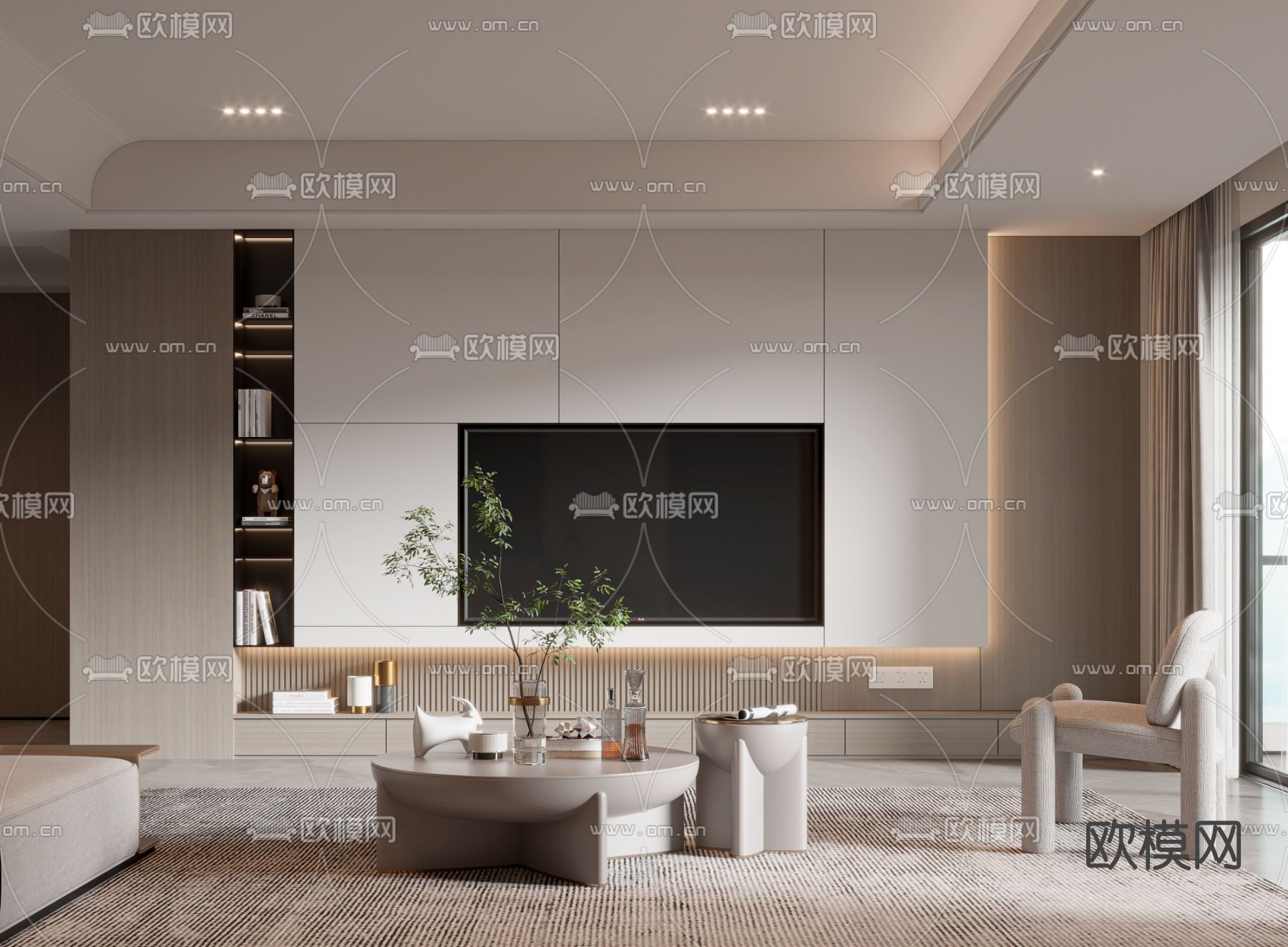 现代客厅3d模型