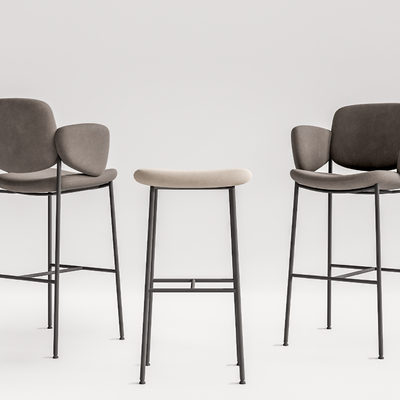 现代布艺吧椅su模型