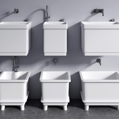  现代拖把池su模型 