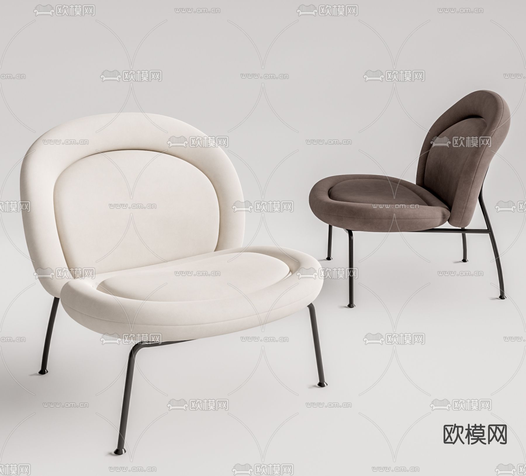 现代布艺休闲椅su模型