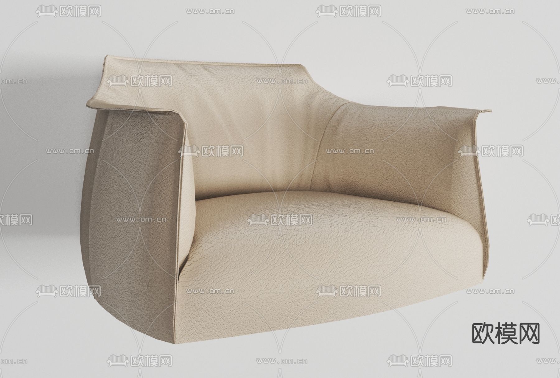 现代皮革休闲沙发免费3d模型下载