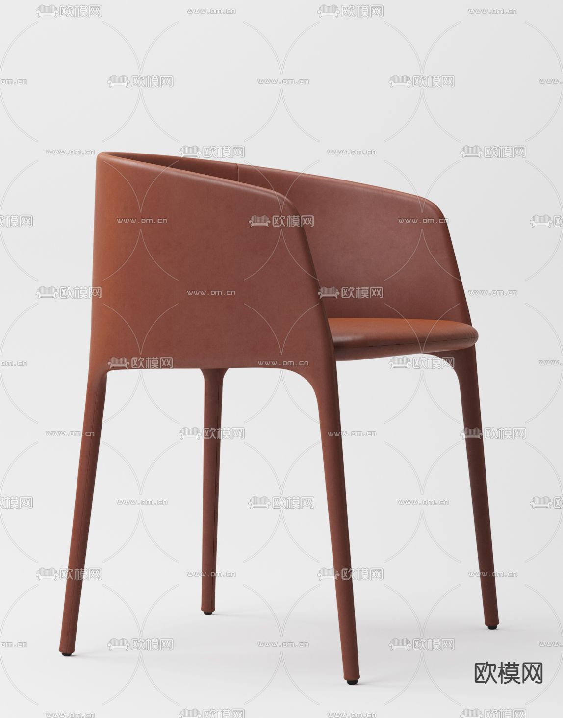 现代皮革休闲椅3d模型下载（渲染图2）