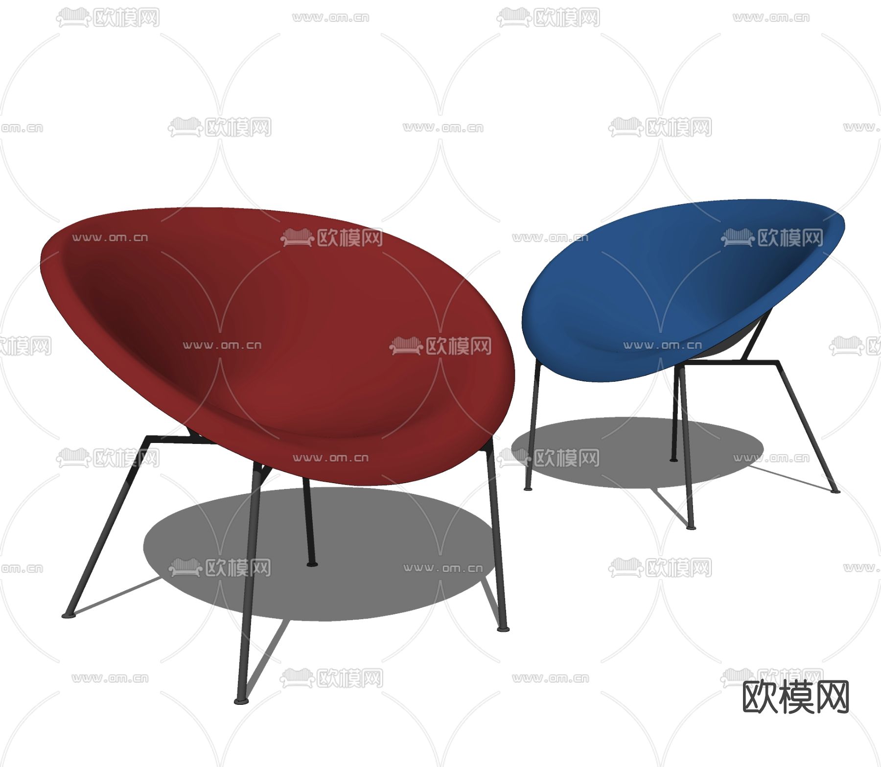 现代休闲椅su模型下载