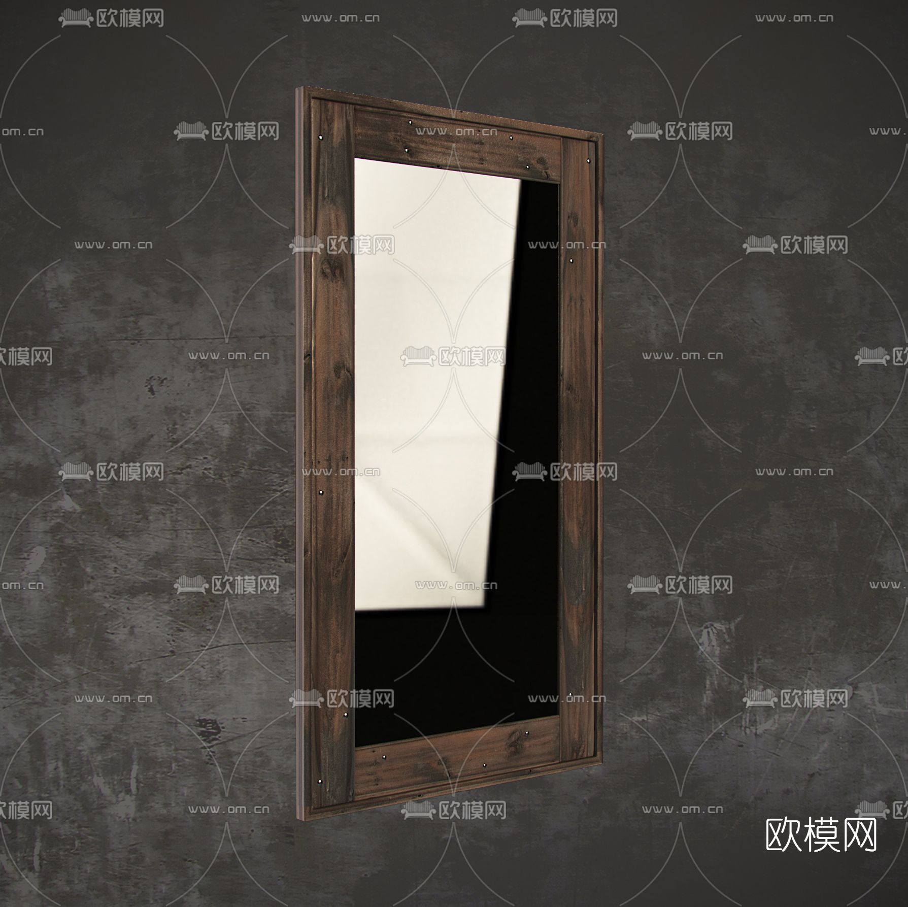 简欧木质镜子免费3d模型下载