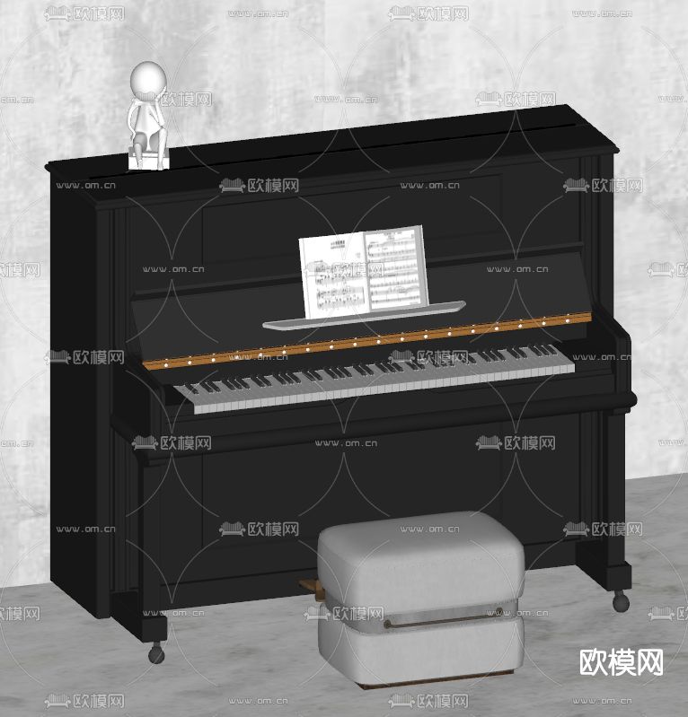 现代钢琴su模型