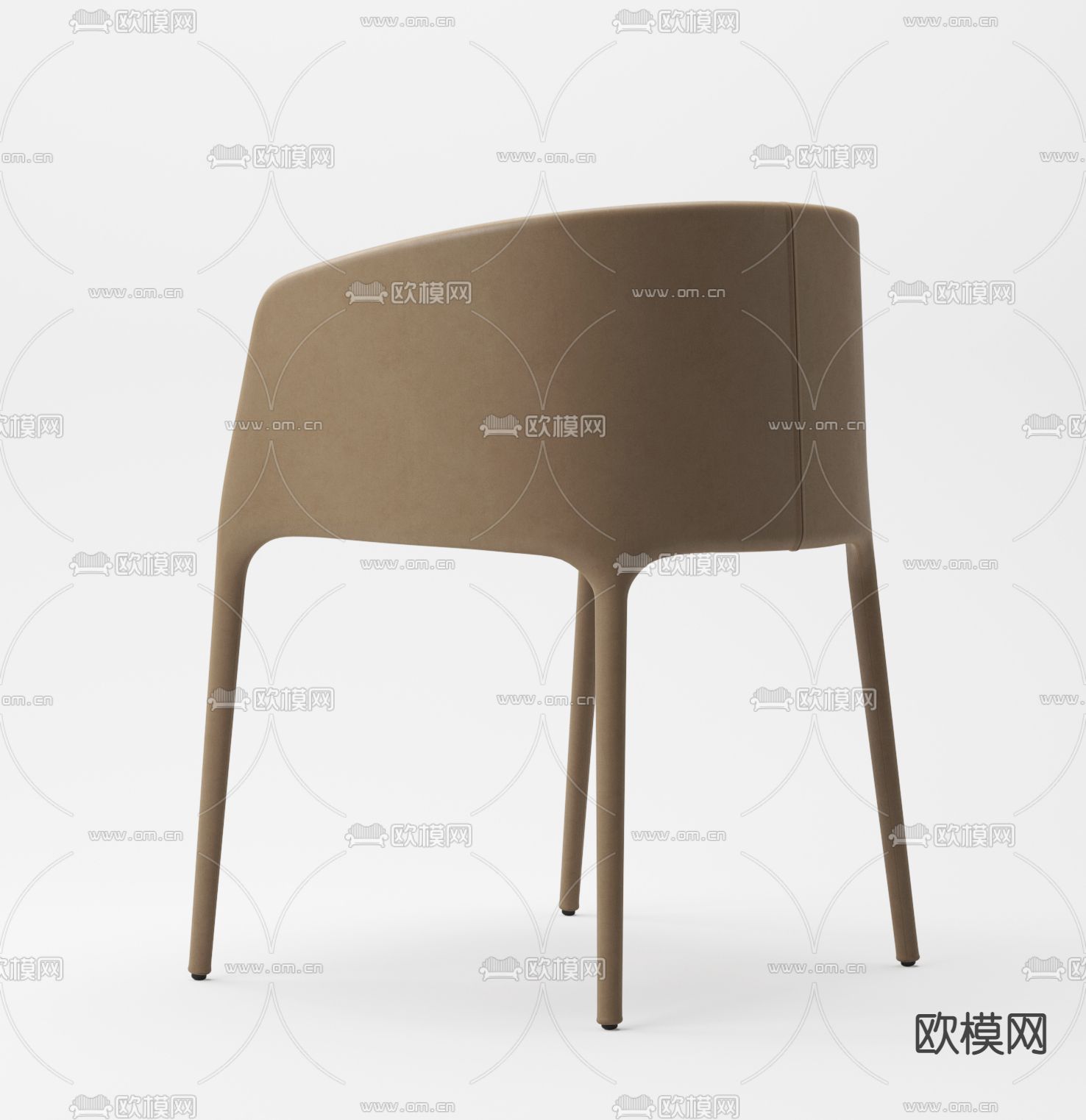 现代皮革休闲椅3d模型下载（渲染图4）