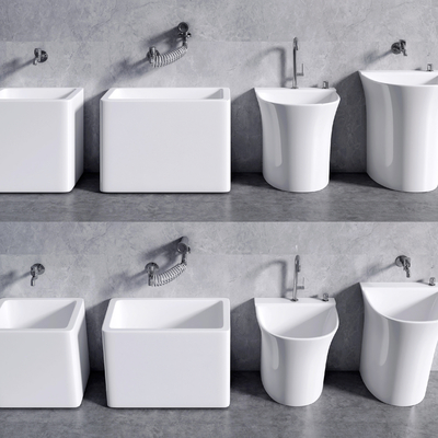  现代拖把池su模型 