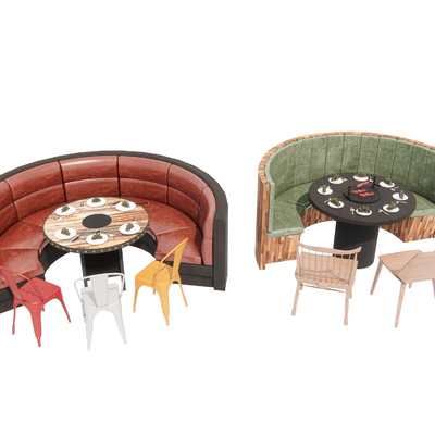  现代卡座沙发su模型 