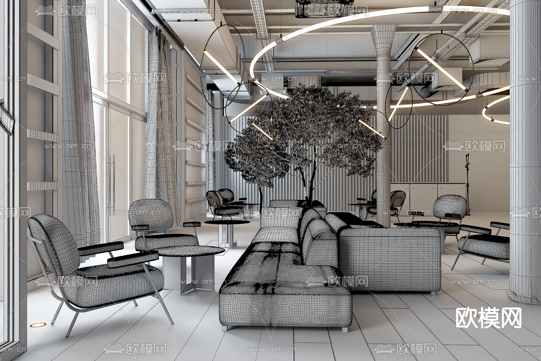 Cartelle设计 COLLIDER酒吧3d模型下载（渲染图2）