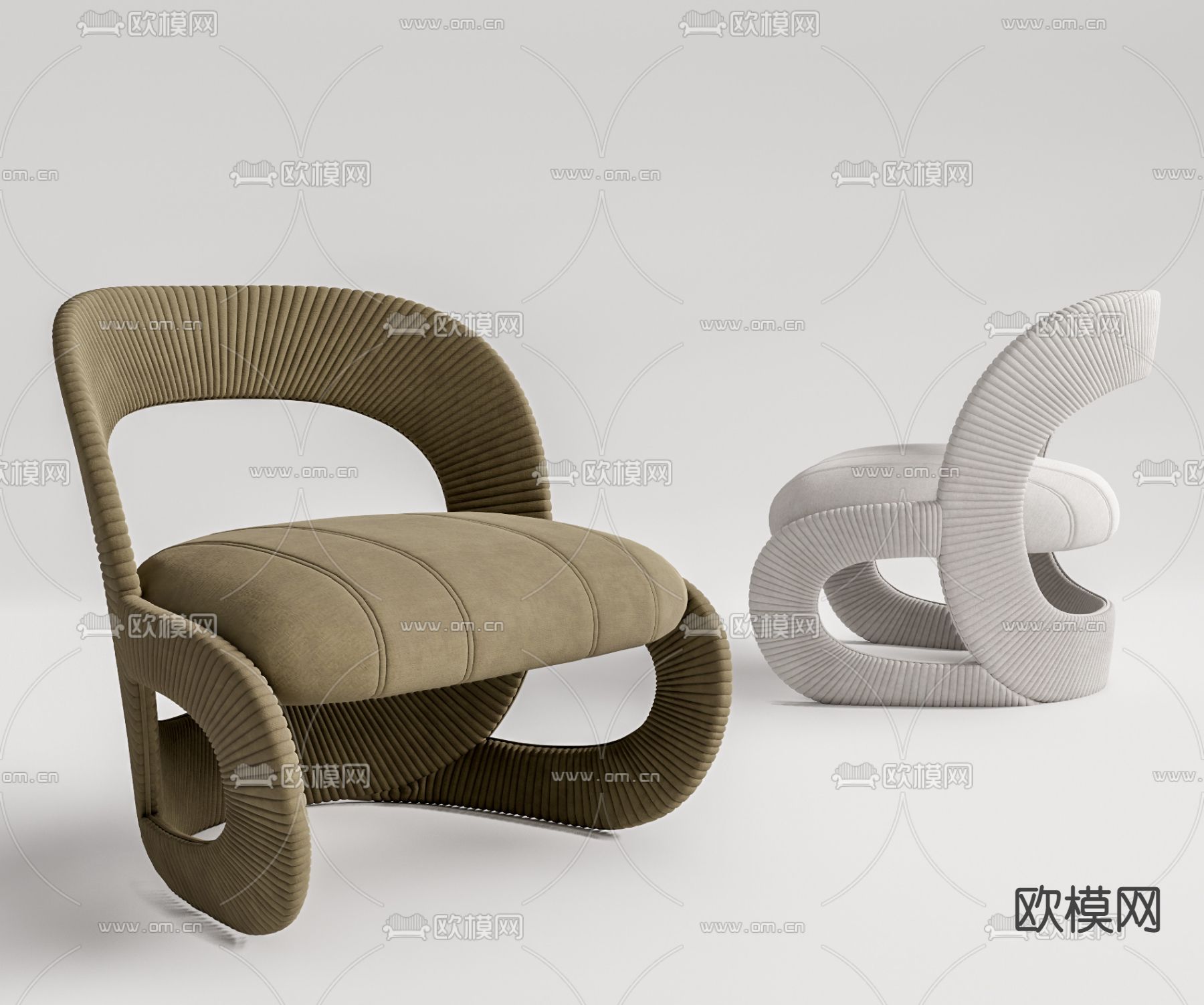 现代休闲椅su模型下载（渲染图1）