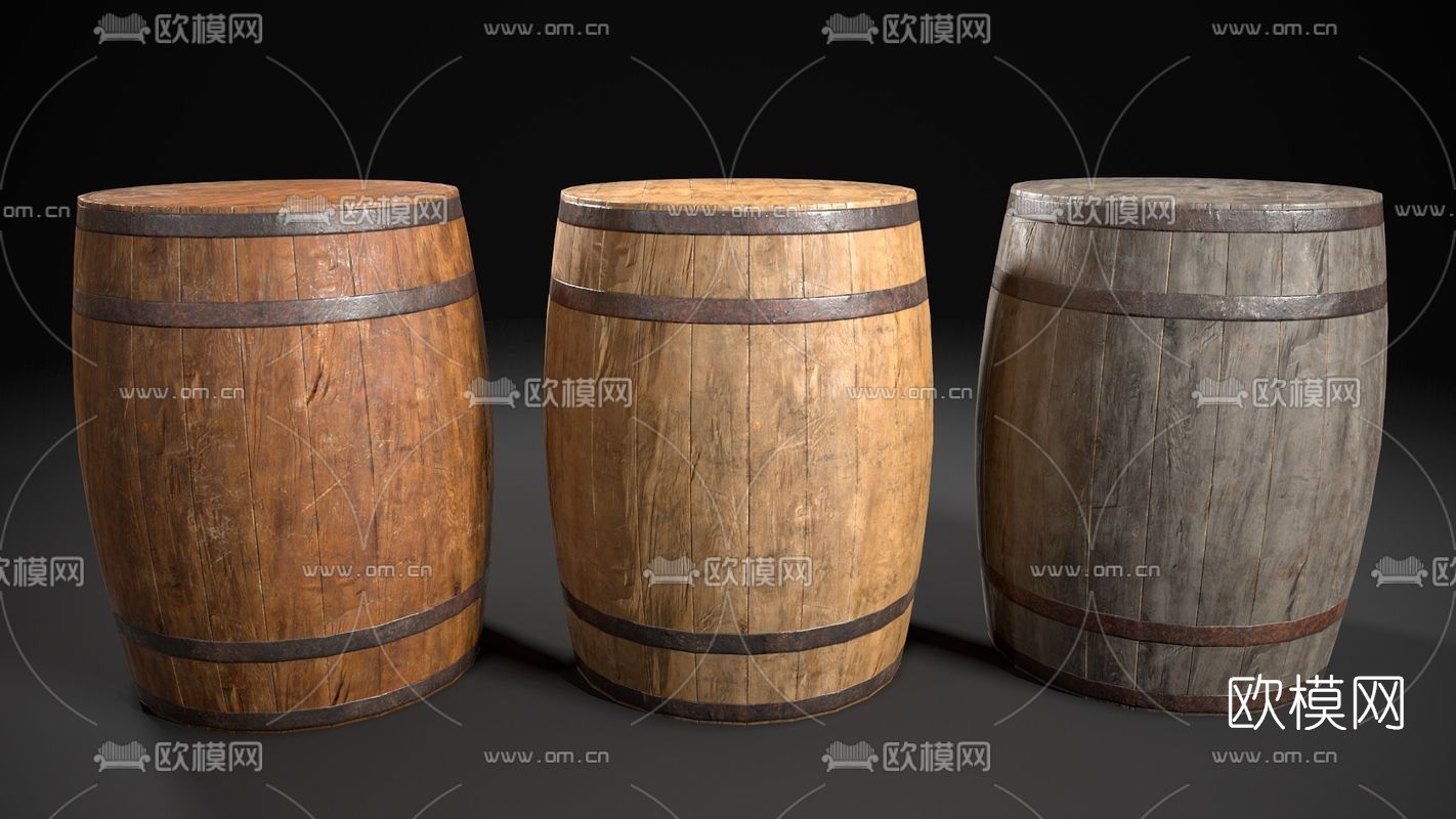 现代木质木桶免费3d模型下载_ID11655184_3dmax免费模型-欧模网