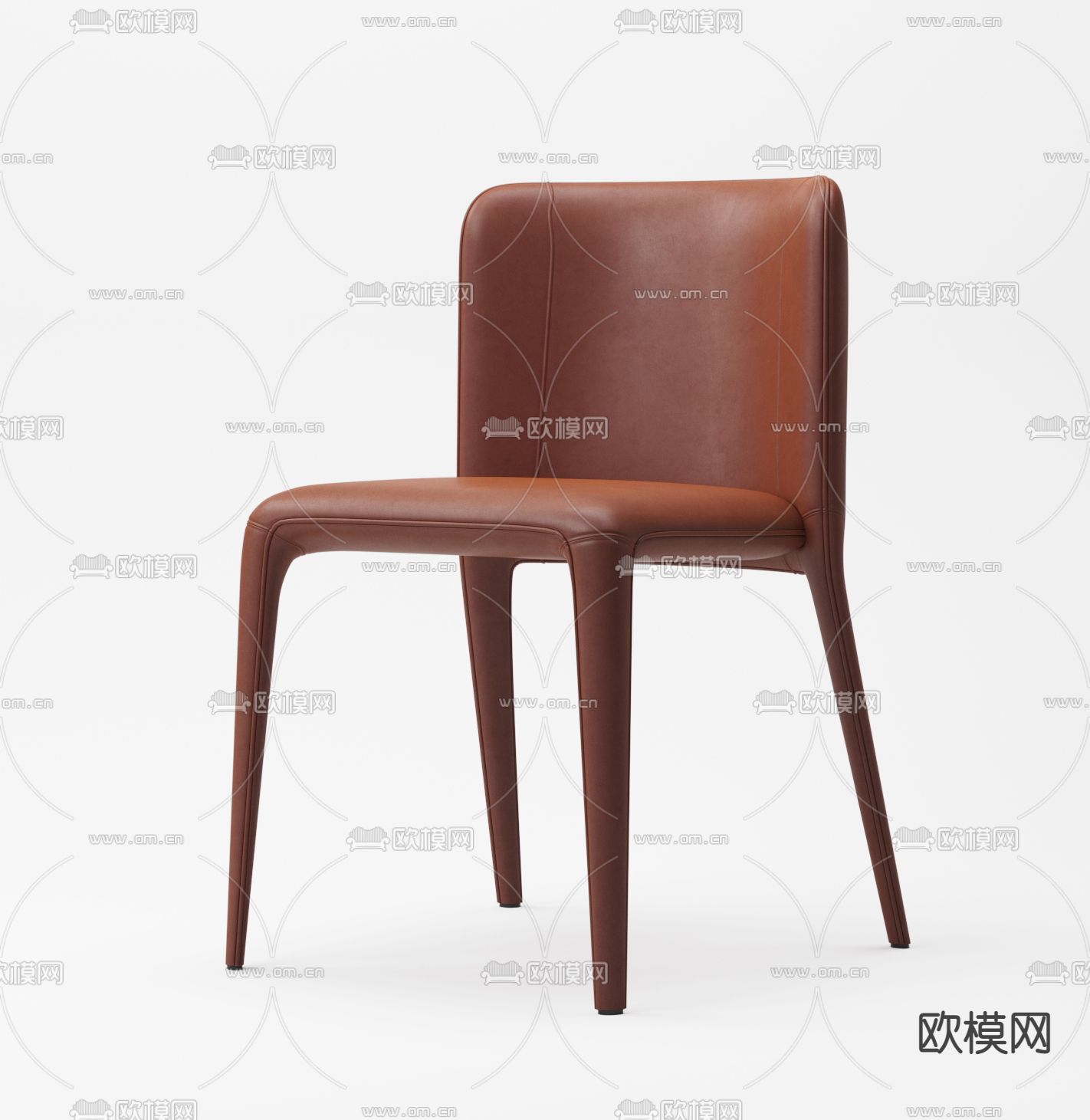 现代皮革休闲椅3d模型下载（渲染图3）