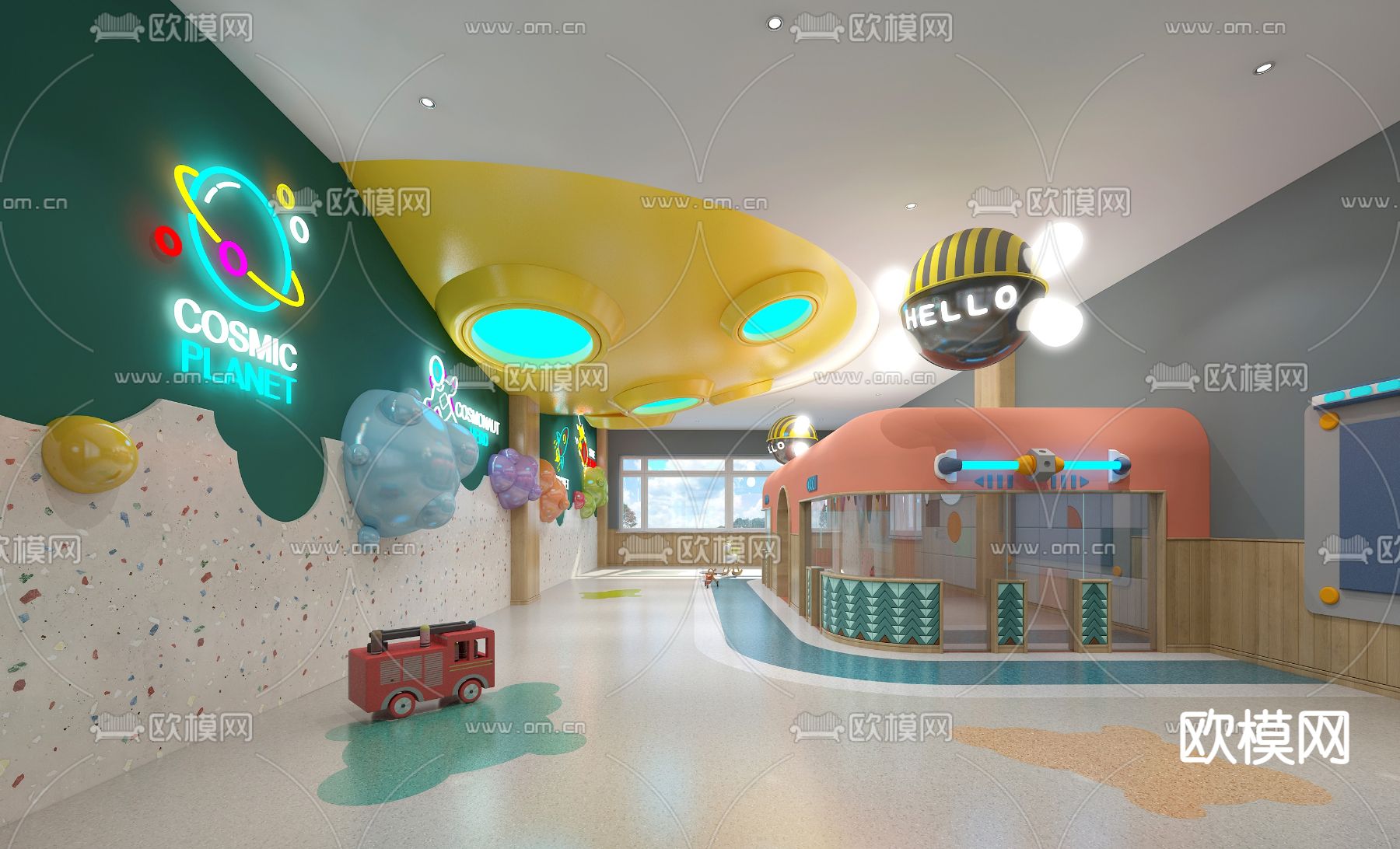 现代幼儿园多功能教室3d模型