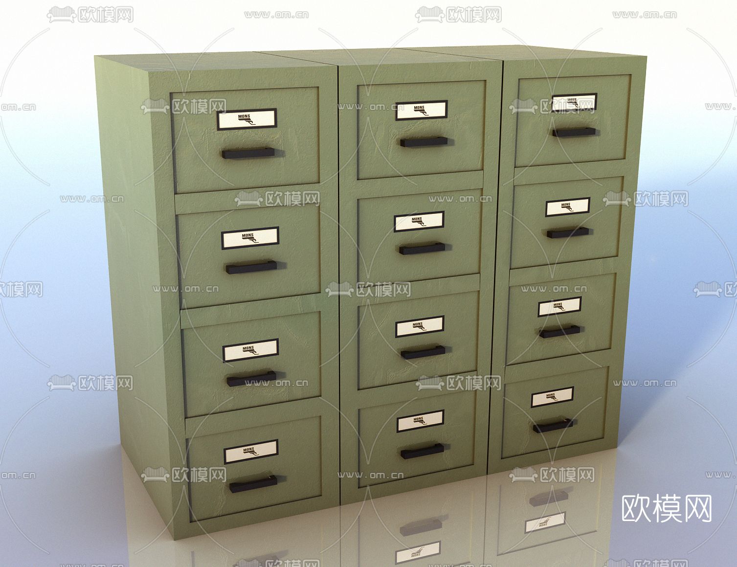 现代文件柜免费3d模型下载