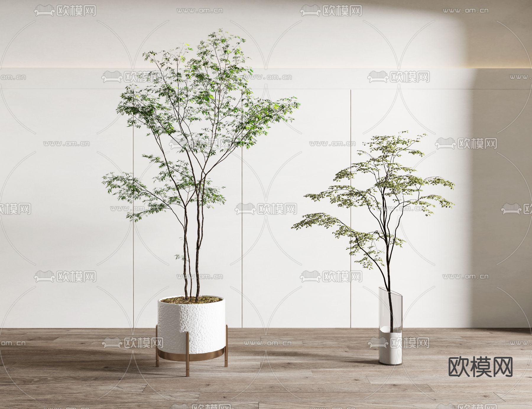 现代绿植盆栽3d模型