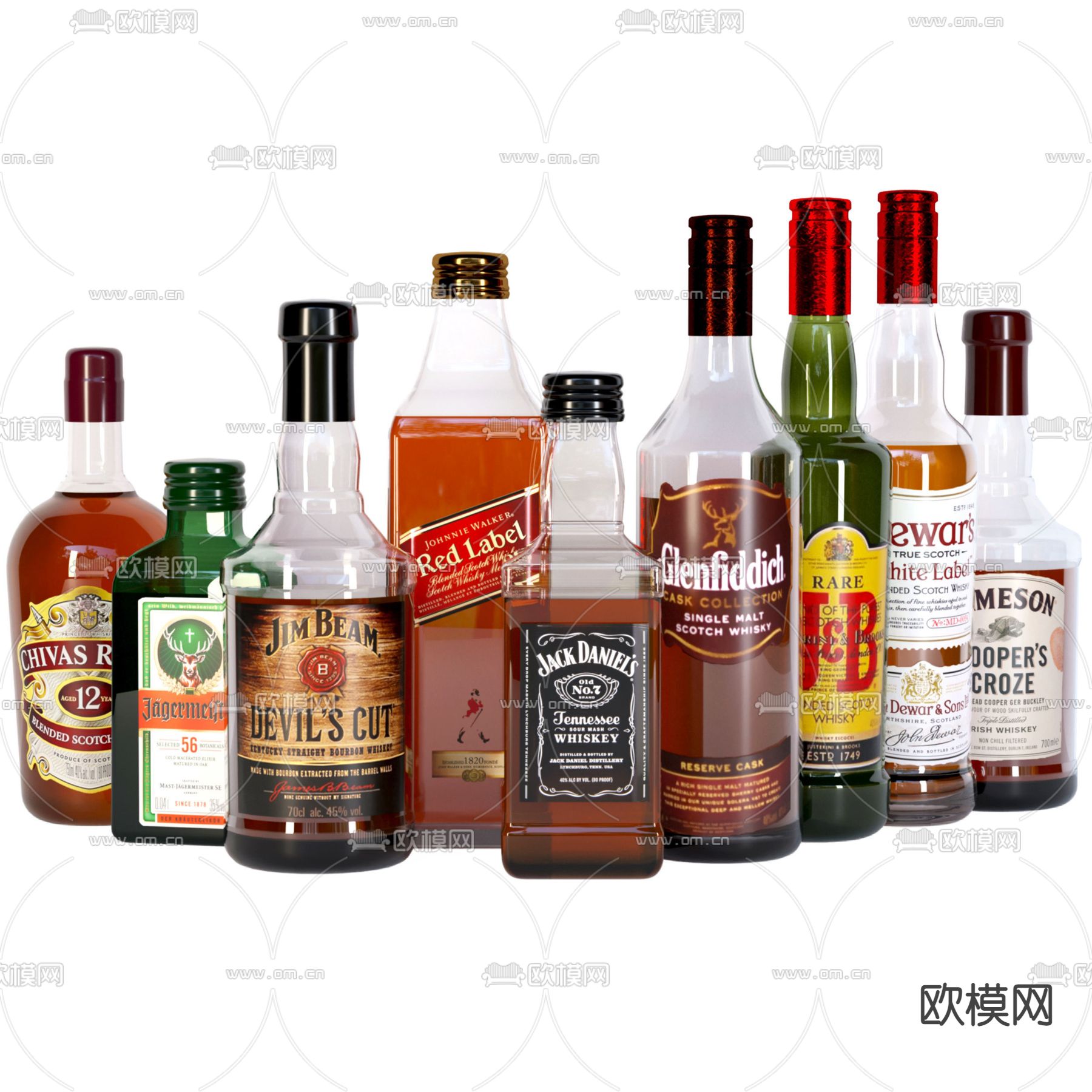 现代洋酒香槟伏特加3d模型下载