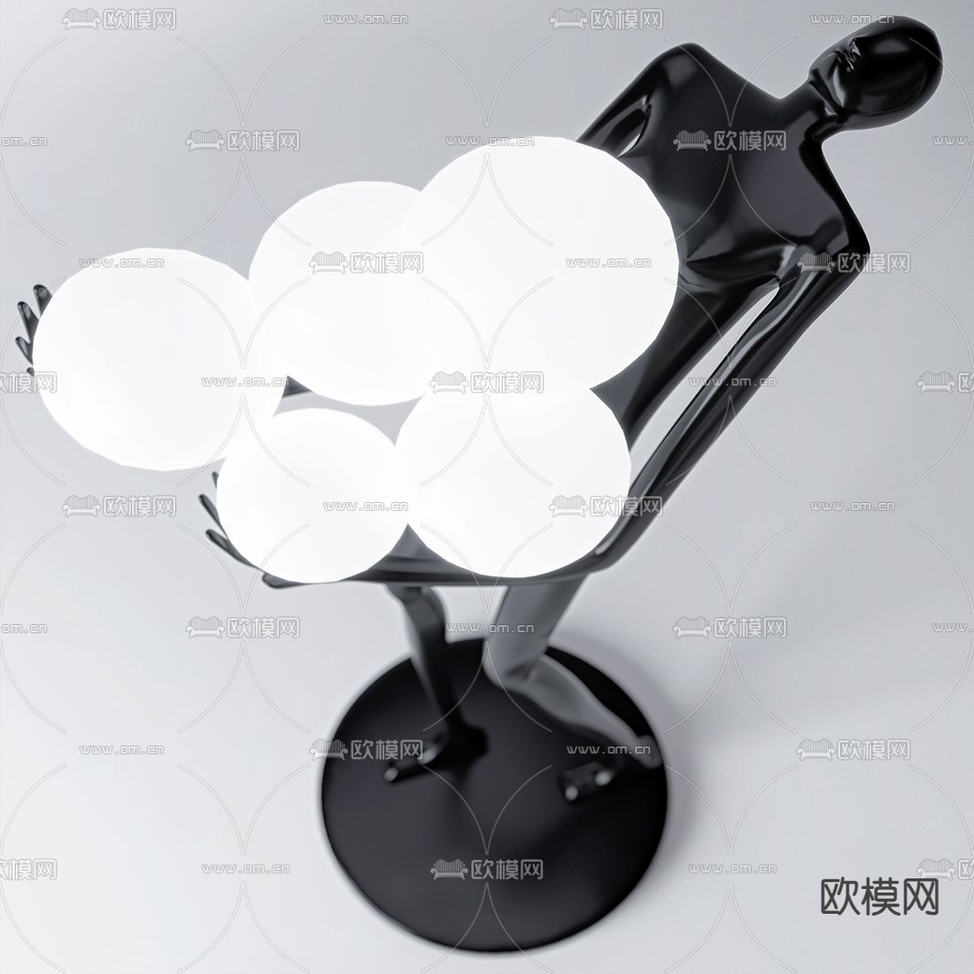 现代抽象雕塑摆件3d模型下载（渲染图4）