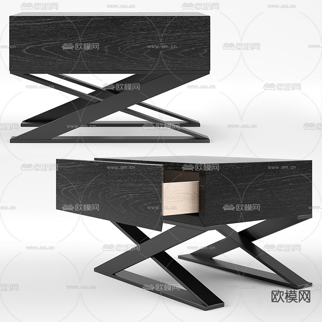 现代创意床头柜3d模型下载（渲染图2）