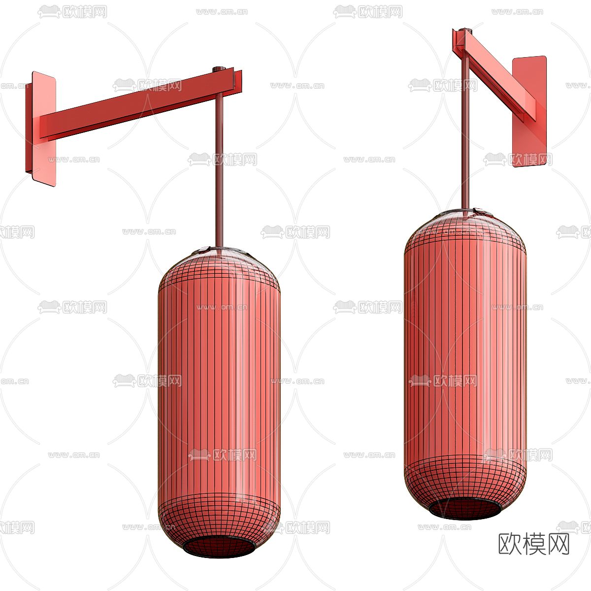 现代玻璃壁灯3d模型