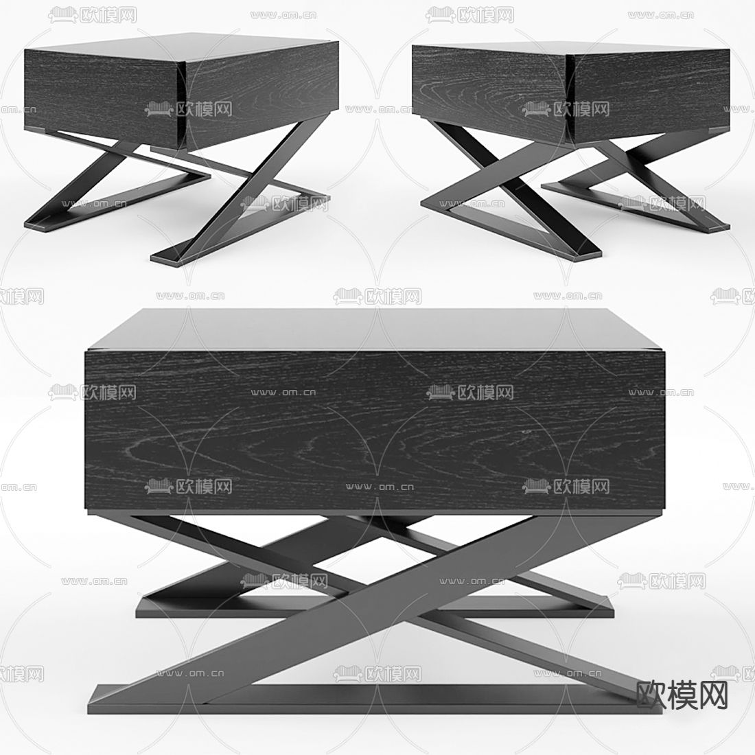 现代创意床头柜3d模型下载（渲染图1）