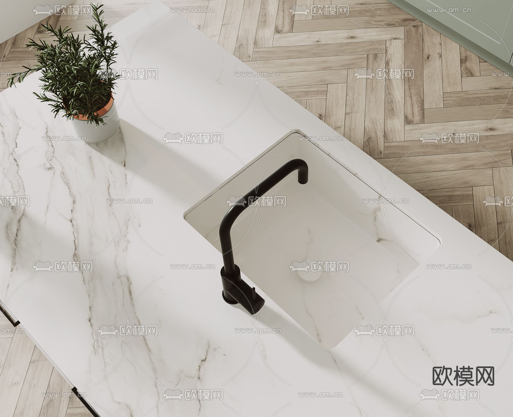 北欧厨房3d模型