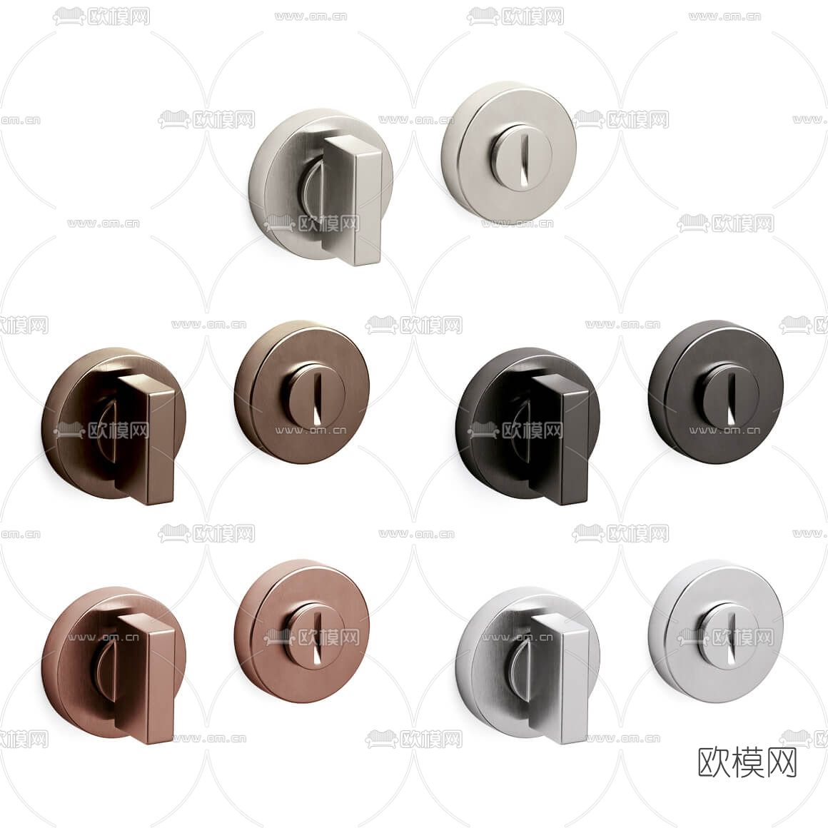 现代金属锁孔锁3d模型下载_ID11653751_3dmax免费模型-欧模网
