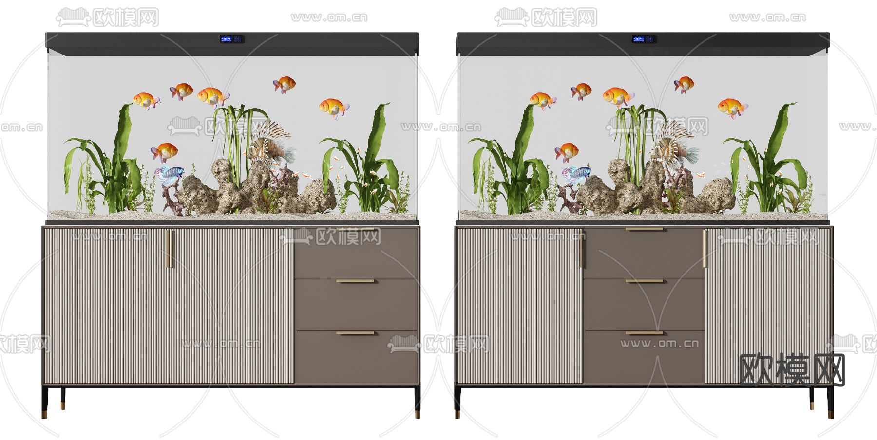 现代鱼缸3d模型下载