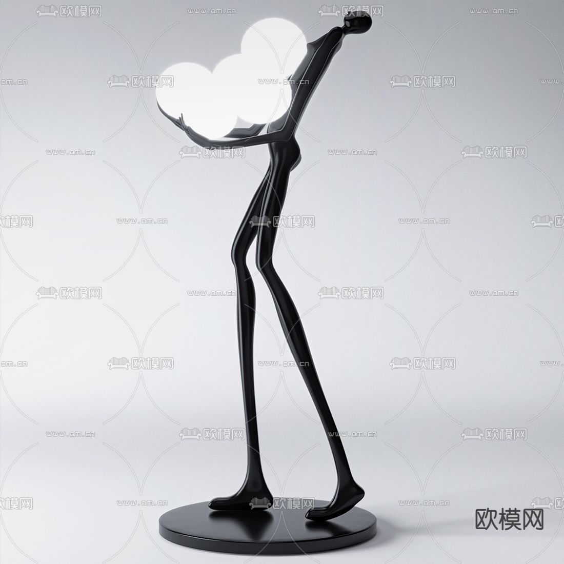 现代抽象雕塑摆件3d模型下载（渲染图2）