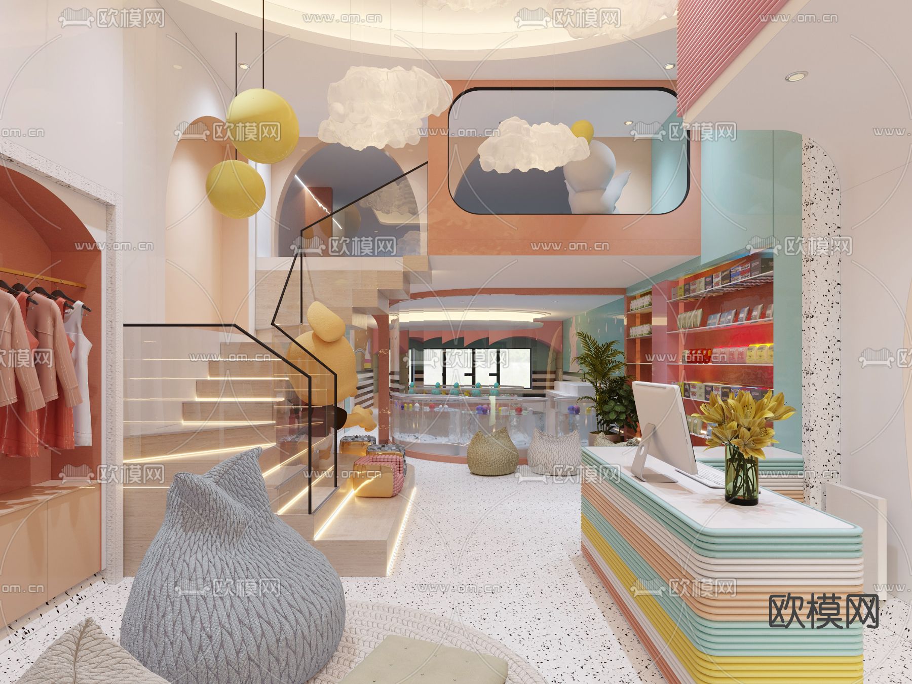 现代母婴店3d模型下载（渲染图3）