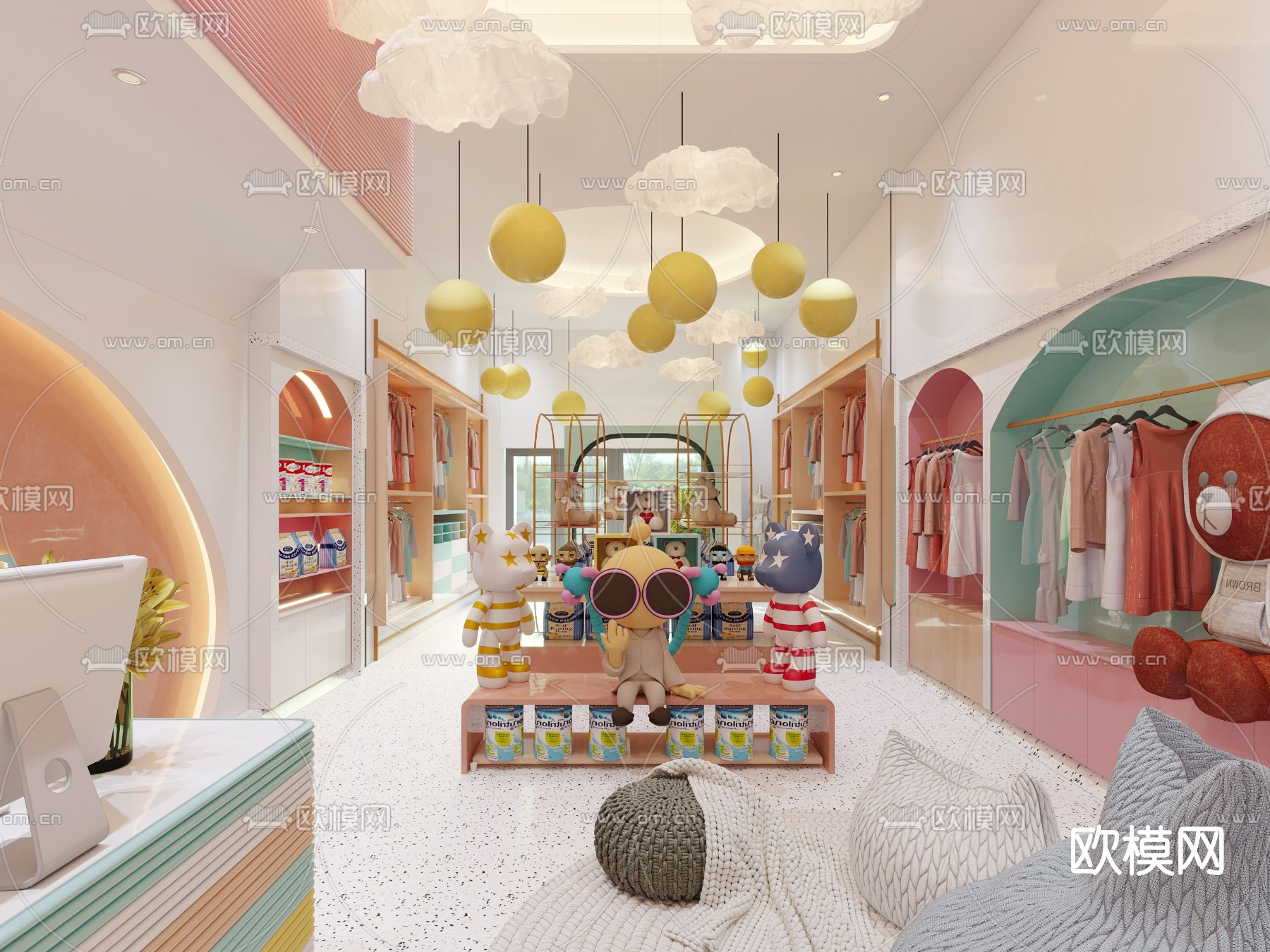 现代母婴店3d模型下载（渲染图1）