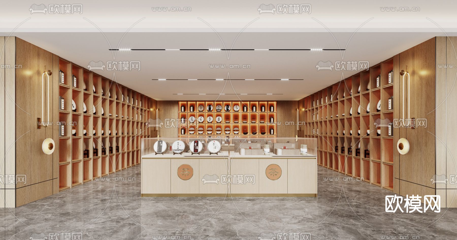 新中式茶叶专卖店3d模型下载