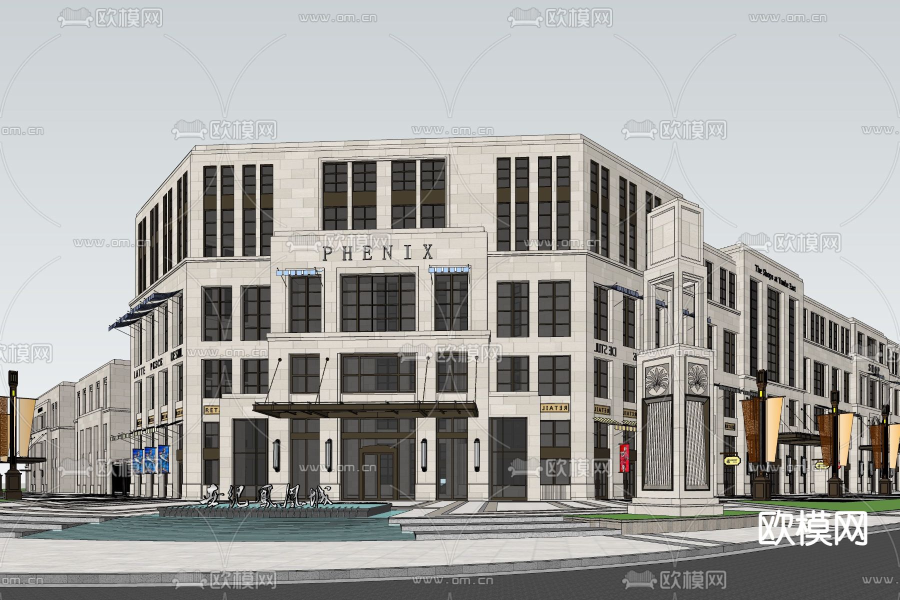 新古典洋房su模型下载（渲染图2）
