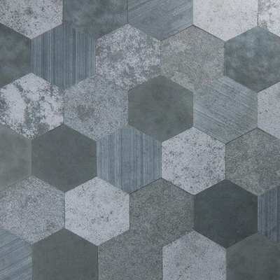  六边形做旧墙砖 