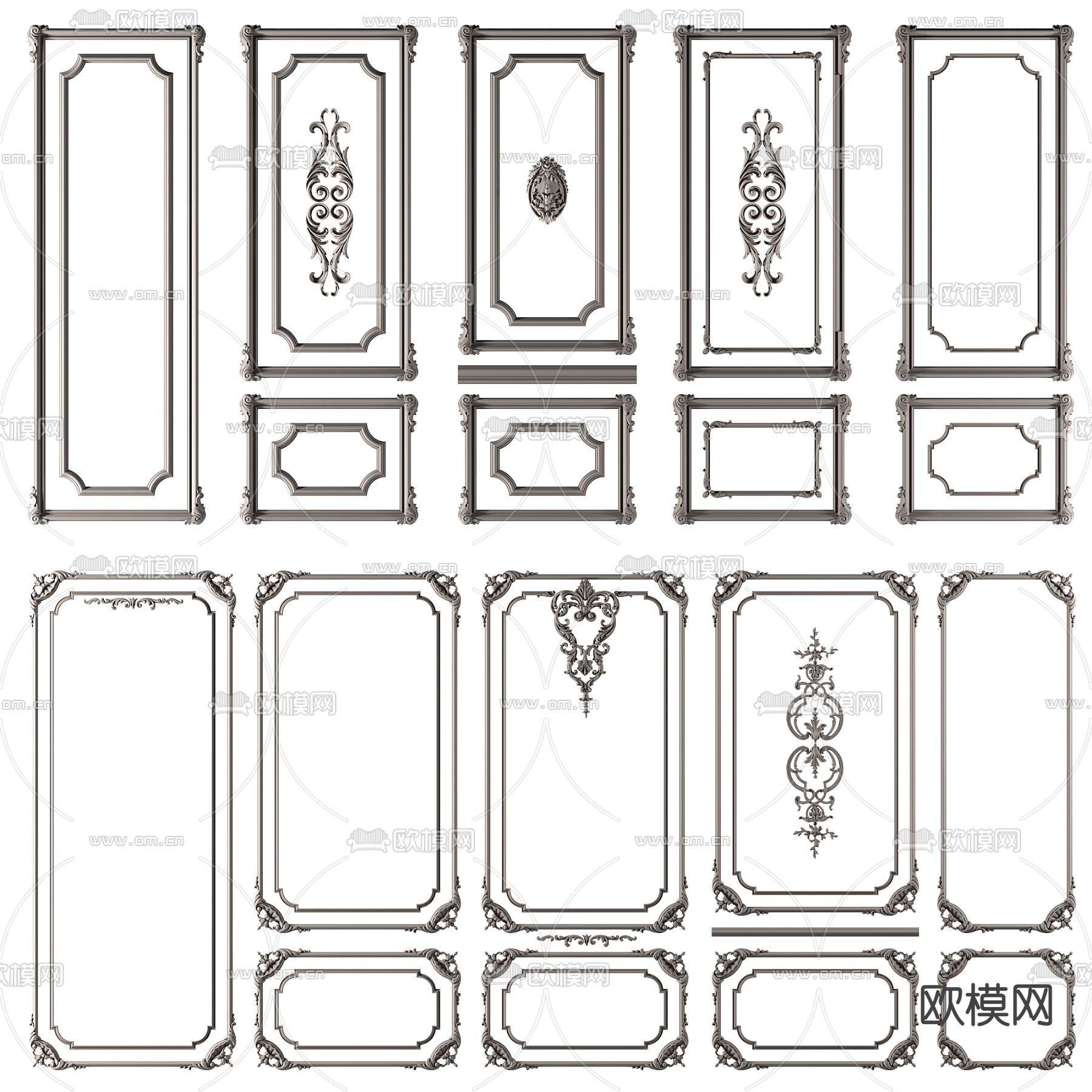 简欧石膏线条角线3d模型下载