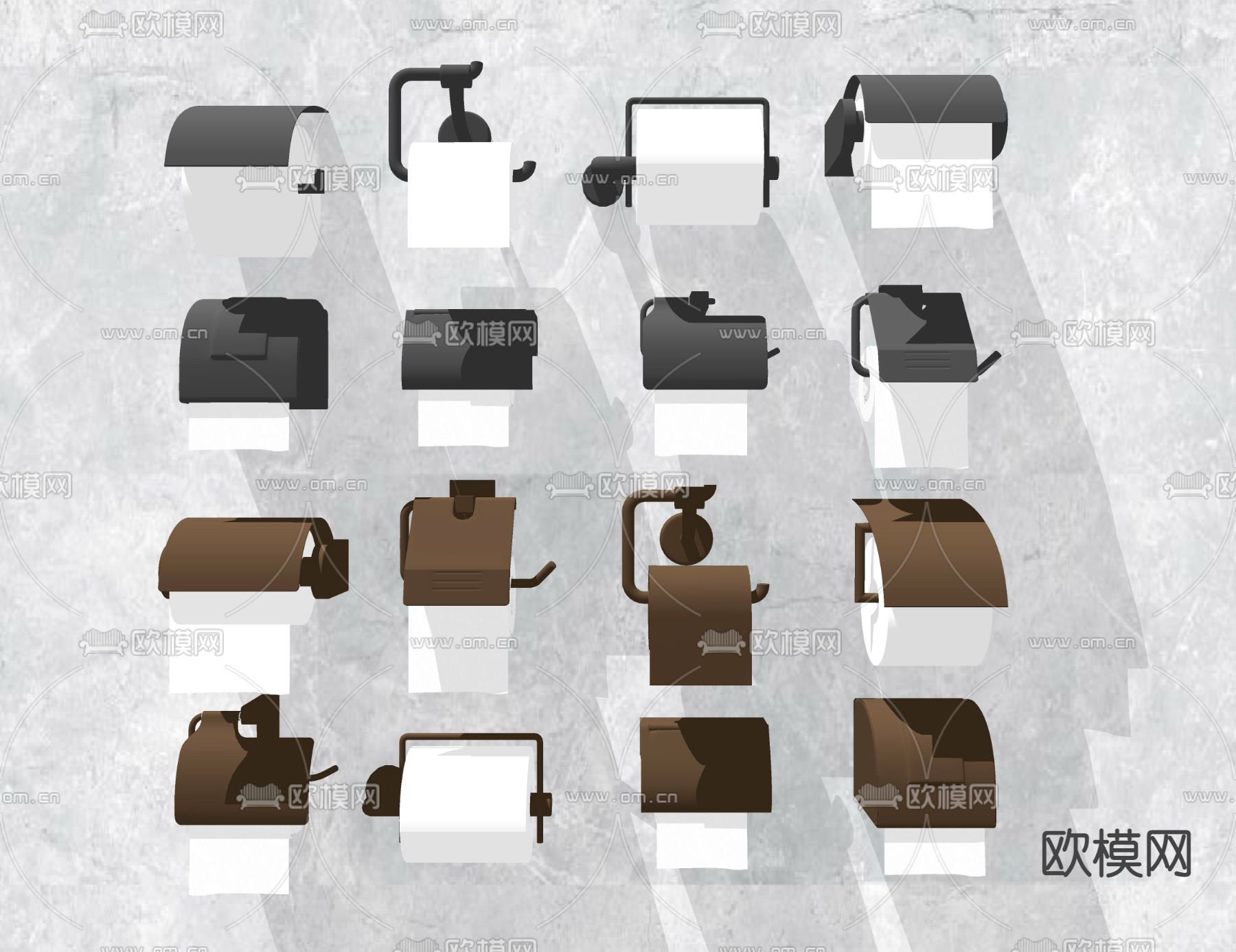 现代厕纸盒纸巾盒su模型下载（渲染图2）