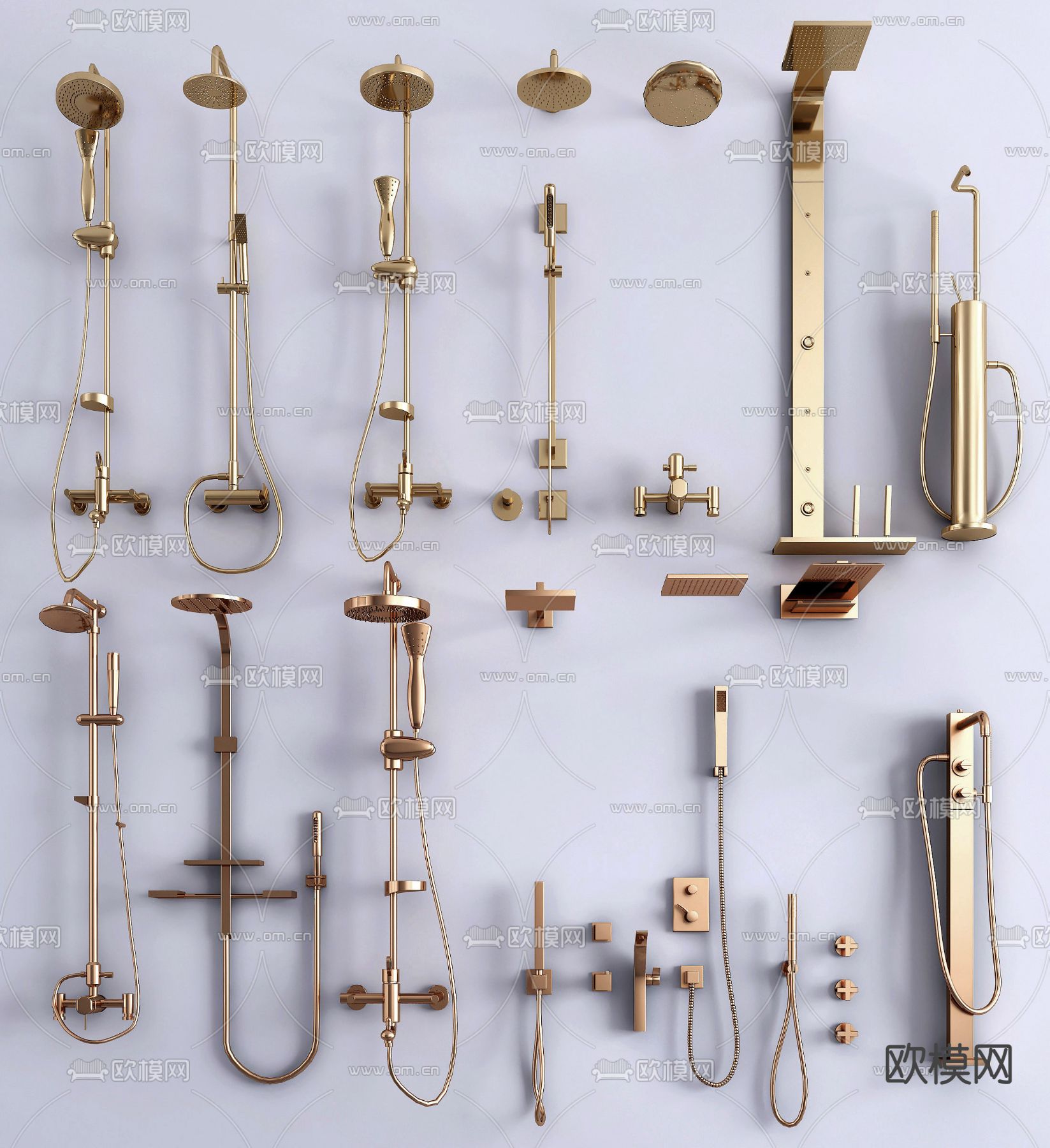 现代淋浴花洒su模型下载（渲染图1）