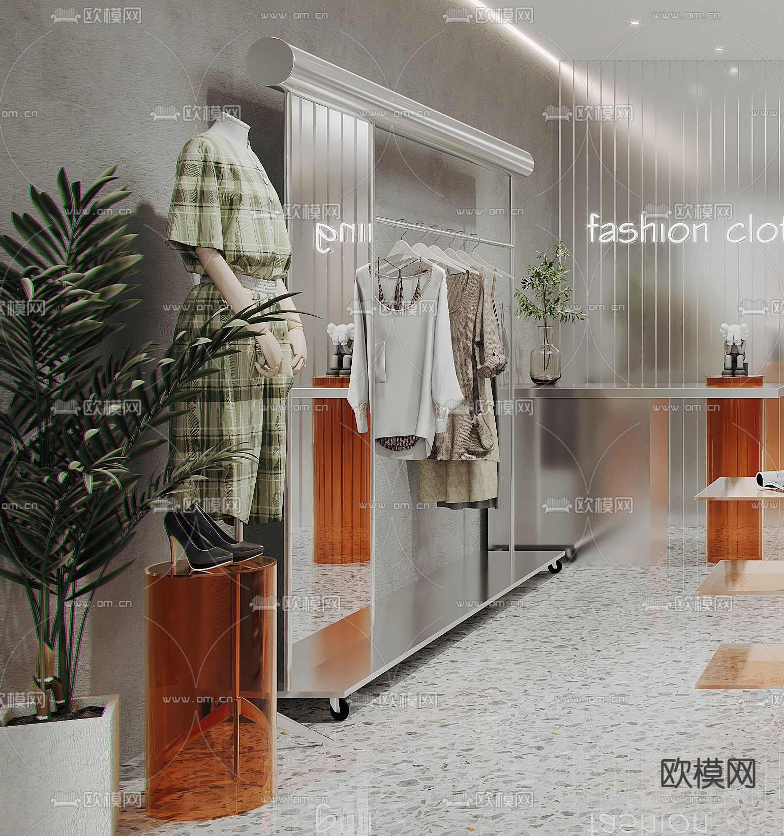 现代服装店女装店3d模型